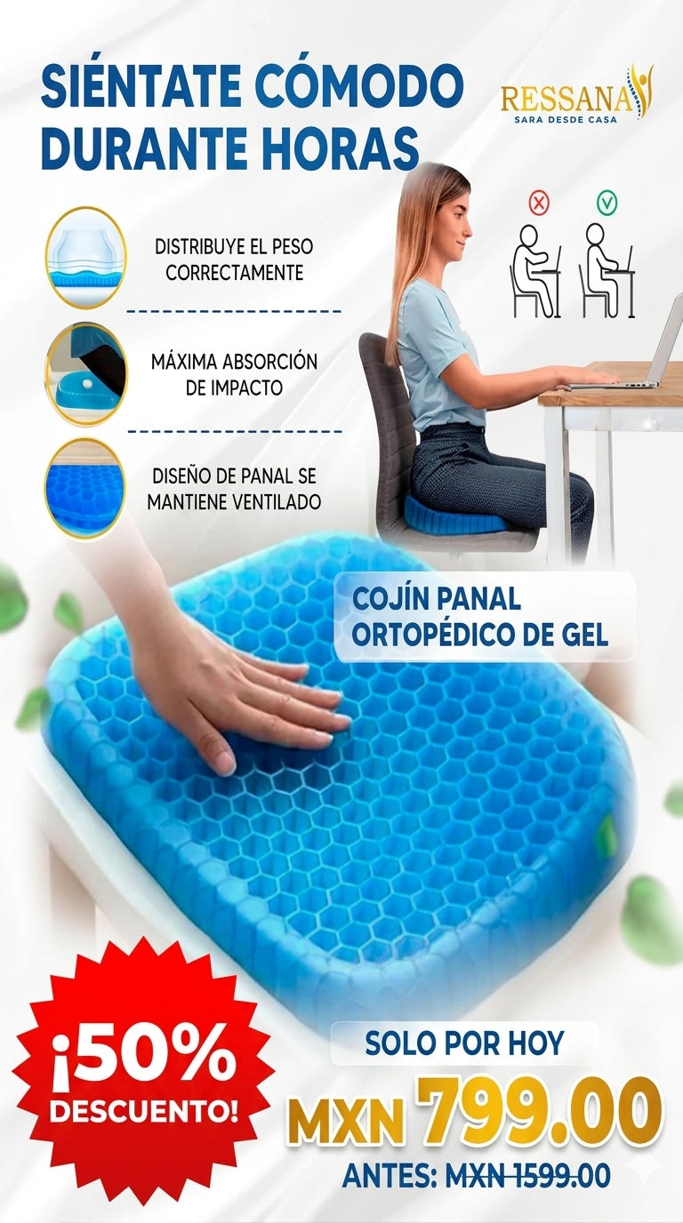 Cojin Asiento De Gel Antideslizante