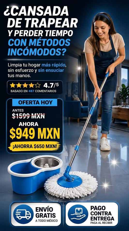 Trapeador Giratorio 360 Con Balde