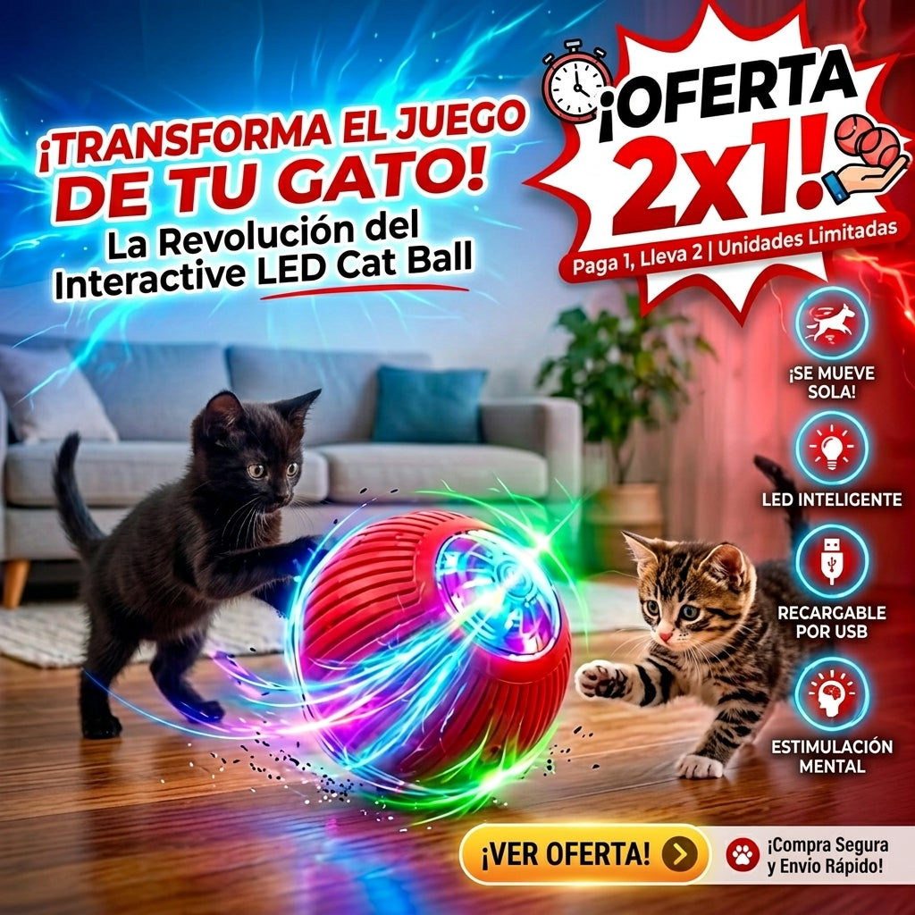 Pelota Interactiva Led Para GATOS