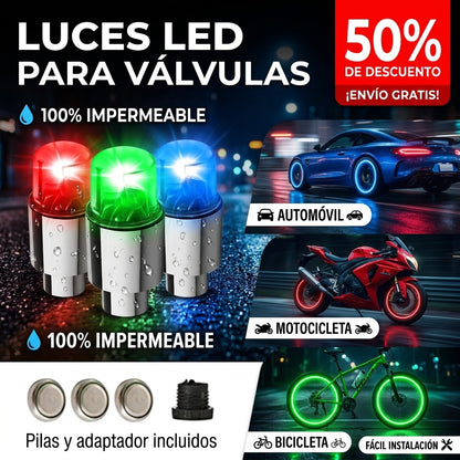 PACK 4 Luces LED impermeables para válvula de neumático
