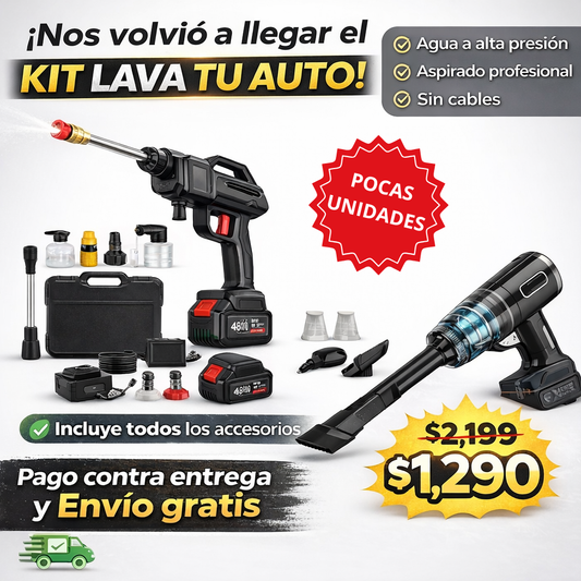 Kit Hidrolavadora Portátil + Aspiradora de Auto