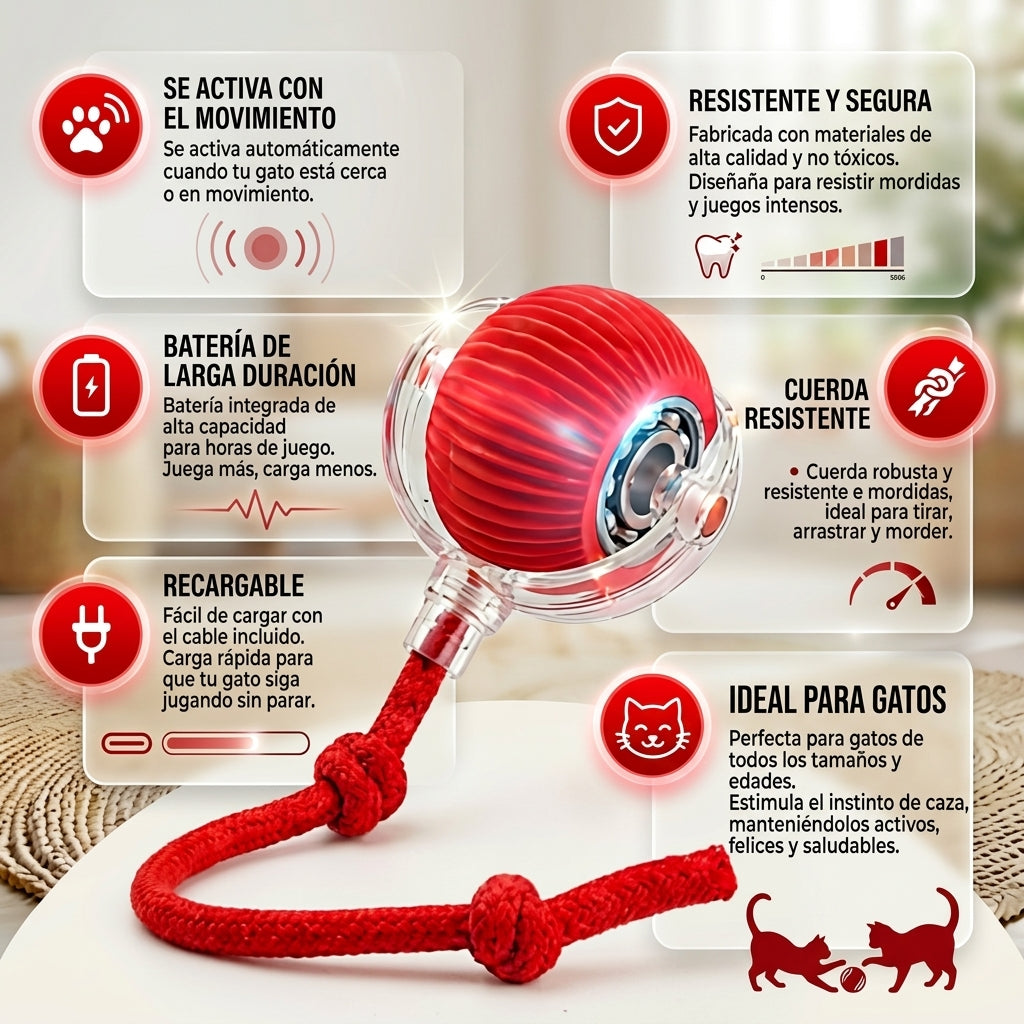 Pelota Interactiva Led Para GATOS