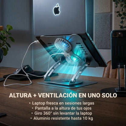 Soporte Y Ventilador Para Laptop 360