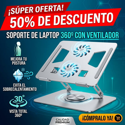 Soporte Y Ventilador Para Laptop 360