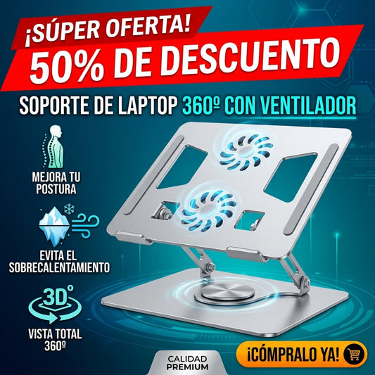 Soporte Y Ventilador Para Laptop 360