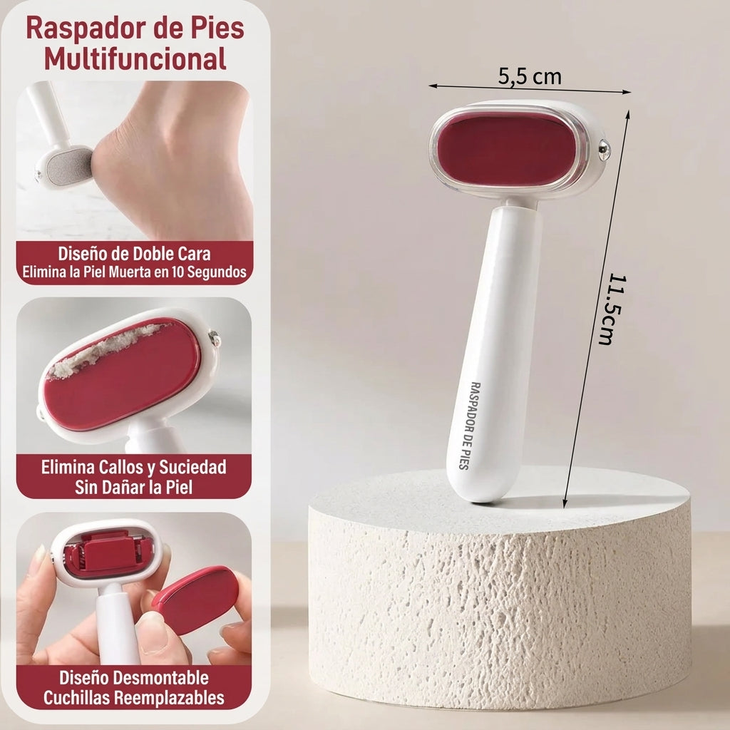 Raspador de pies con hoja de acero inoxidable
