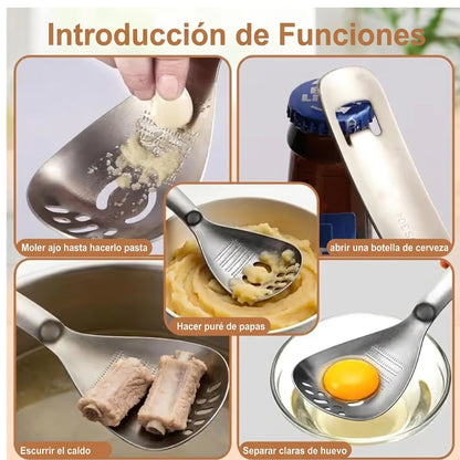 ⚡Cuchara de cocina multifuncional de acero inoxidable