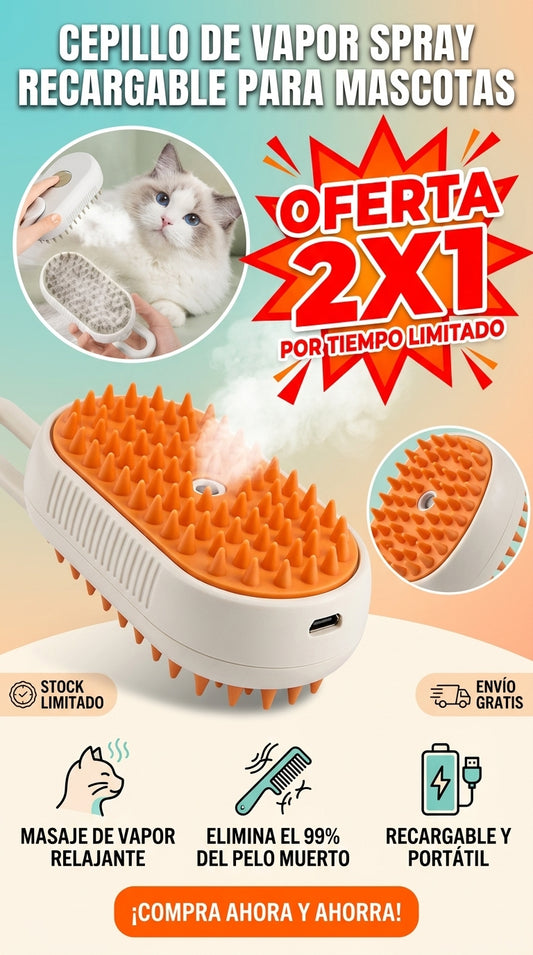 Cepillo Para Mascota De Vapor Spray Reca