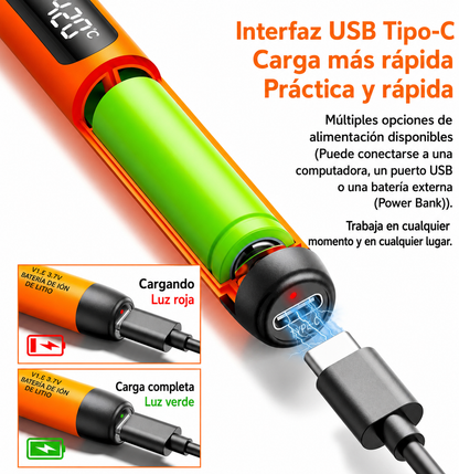 Kit Soldador Usb Recargable Temperatura
