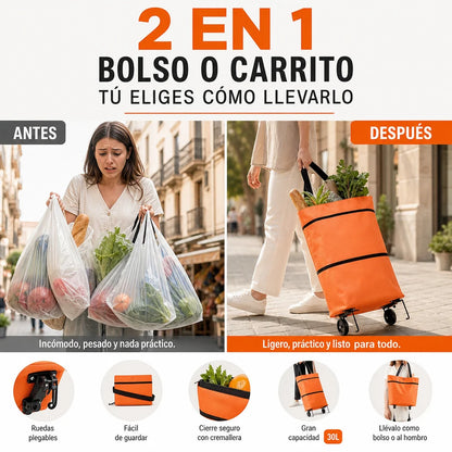 Carro Compra Plegable 2 en 1