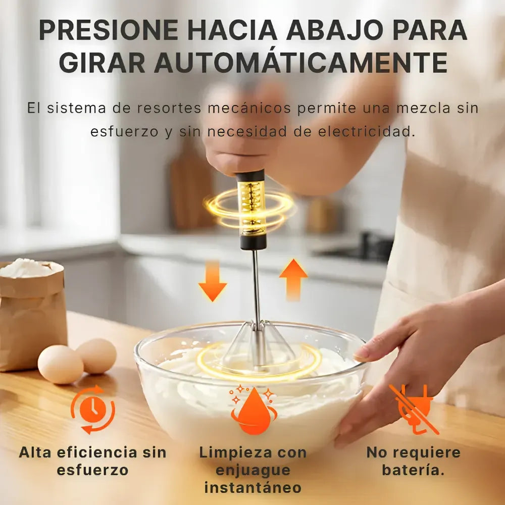 Batidor semiautomatico de acero inoxidable