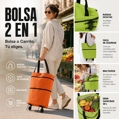 Carro Compra Plegable 2 en 1