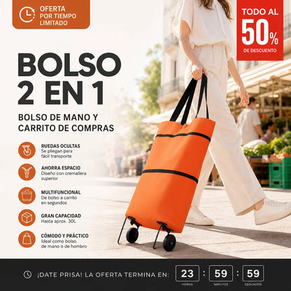 Carro Compra Plegable 2 en 1